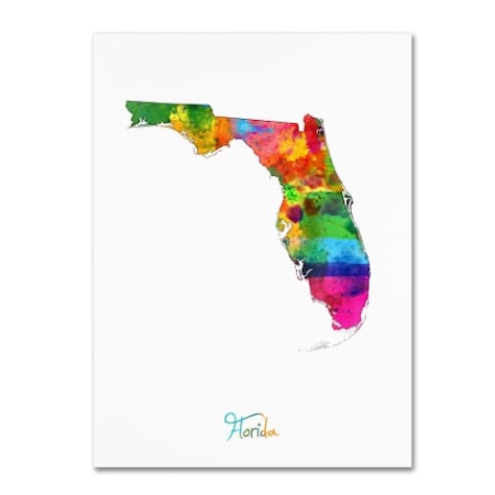 Michael Tompsett 'Florida Map' Canvas Art,35x47